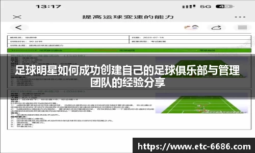 足球明星如何成功创建自己的足球俱乐部与管理团队的经验分享